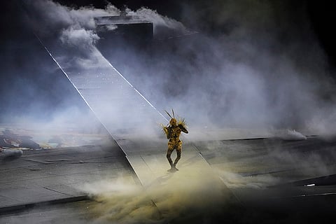 An artist performs during the 2024 Summer Olympics closing ceremony